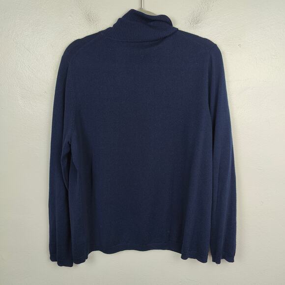 Pendleton 100% Merino Wool Sweater Womens XL Navy Blue Turtleneck Preppy - Picture 5 of 9